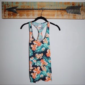 VS Pink floral tropical tank top